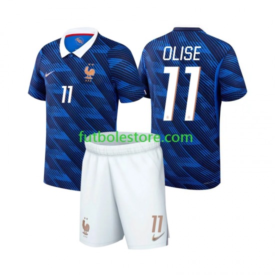 Primera Equipación del Francia Michael Olise 11 World Cup 2026 Manga Corta para Niño (Camiseta y pantalón)