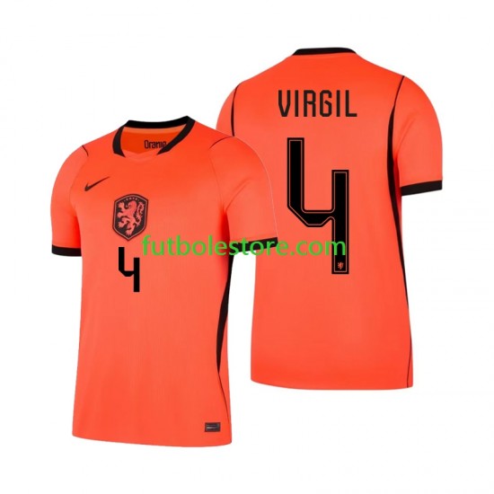 Primera Equipación del Países Bajos Virgil van Dijk 4 World Cup 2026 Manga Corta para Hombre