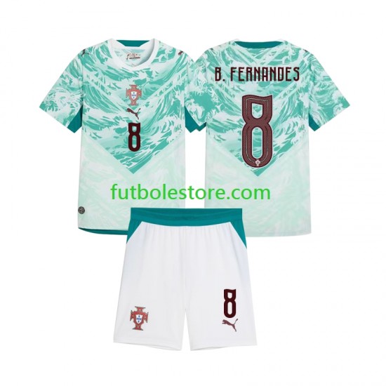 Segunda Equipación del Portugal Bruno Fernandes 8 2026 2027 Manga Corta para Niño (Camiseta y pantalón)