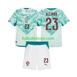 Segunda Equipación del Portugal Vitinha 23 2026 2027 Manga Corta para Niño (Camiseta y pantalón)