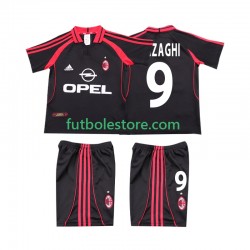 Tercera Equipación del AC Milan INZAGHI 9 Retro 2000 2001 Manga Corta para Niño (Camiseta y pantalón)