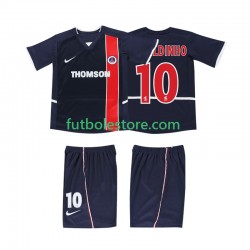 Primera Equipación del AC Milan RONALDINHO 10 Retro 2002 2003 Manga Corta para Niño (Camiseta y pantalón)