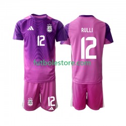 Primera Equipación del Argentina Portero Geronimo Rulli 12 2025 Manga Corta para Niño (Camiseta y pantalón)