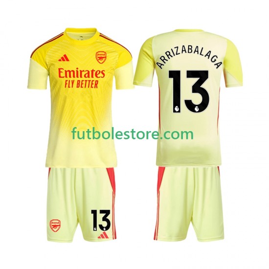 Primera Equipación del Arsenal Portero Kepa Arrizabalaga 13 2025-2026 Manga Corta para Niño (Camiseta y pantalón) Primera Equipación del Arsenal Portero Kepa Arrizabalaga 13 2025-2026 Manga Corta para Niño (Camiseta y pantalón)