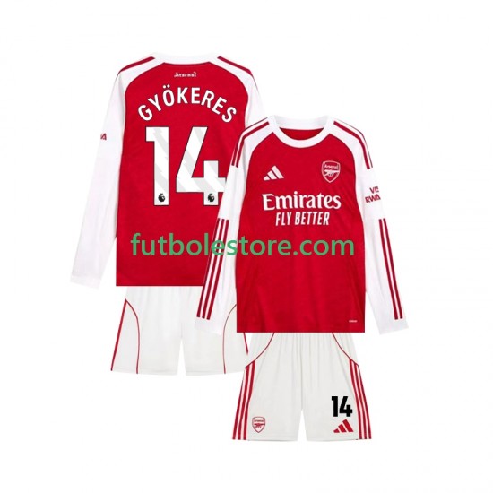 Primera Equipación del Arsenal Viktor Gyokeres 14 2025-2026 ML para Niño (Camiseta y pantalón) Primera Equipación del Arsenal Viktor Gyokeres 14 2025-2026 ML para Niño (Camiseta y pantalón)