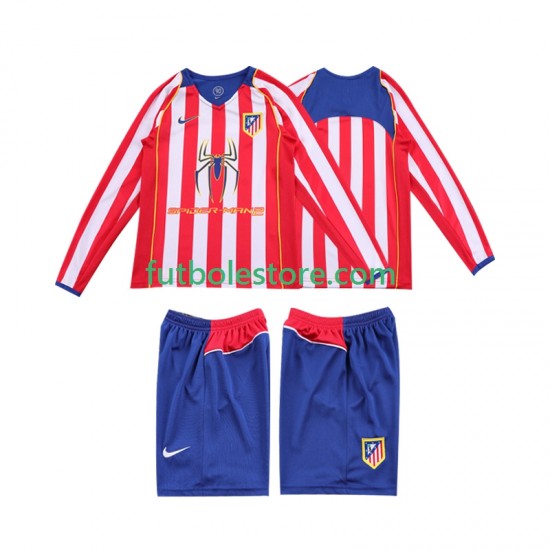 Primera Equipación del Atlético Madrid Retro 2004 2005 ML para Niño (Camiseta y pantalón) Primera Equipación del Atlético Madrid Retro 2004 2005 ML para Niño (Camiseta y pantalón)