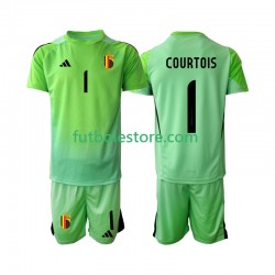 Primera Equipación del Bélgica Portero Thibaut Courtoi 1 2025 Manga Corta para Niño (Camiseta y pantalón)