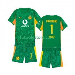 Primera Equipación del Borussia Dortmund Portero Gregor Kobel 1 2025-2026 Manga Corta para Niño (Camiseta y pantalón)