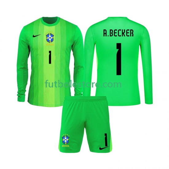 Primera Equipación del Brasil Portero Alisson Becker 1 2026 ML para Niño (Camiseta y pantalón) Primera Equipación del Brasil Portero Alisson Becker 1 2026 ML para Niño (Camiseta y pantalón)