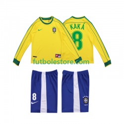 Primera Equipación del Brasil KAKA 8 Retro 1998 ML para Niño (Camiseta y pantalón)