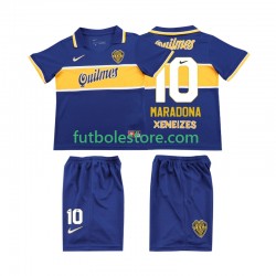 Primera Equipación del CA Boca Juniors MARADONA 10 Retro 1996 1997 Manga Corta para Niño (Camiseta y pantalón)