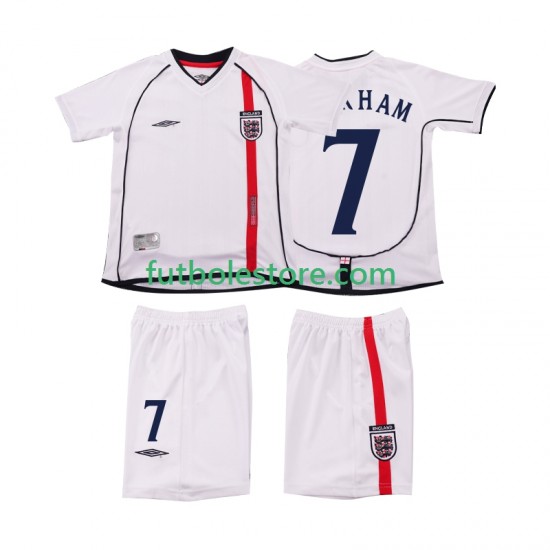 Primera Equipación del Inglaterra BECKHAM 7 Retro 2002 Manga Corta para Niño (Camiseta y pantalón) Primera Equipación del Inglaterra BECKHAM 7 Retro 2002 Manga Corta para Niño (Camiseta y pantalón)