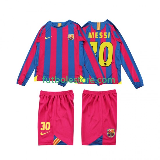 Primera Equipación del FC Barcelona Lionel Messi 10 Retro 2005 2006 ML para Niño (Camiseta y pantalón) Primera Equipación del FC Barcelona Lionel Messi 10 Retro 2005 2006 ML para Niño (Camiseta y pantalón)