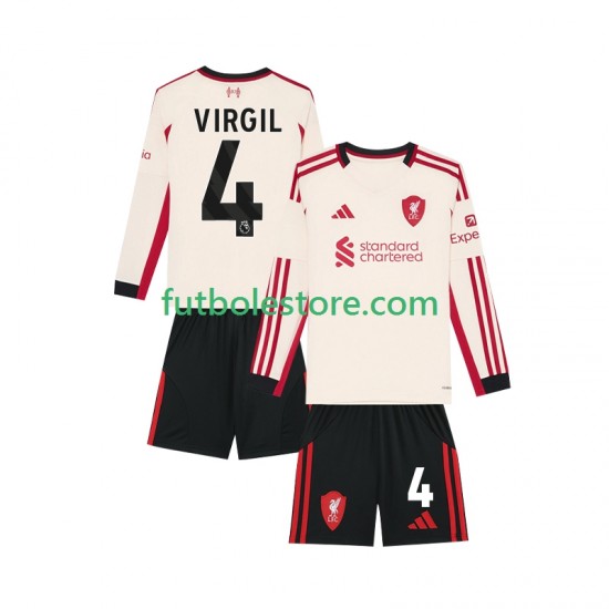 Segunda Equipación del Liverpool Virgil van Dijk 4 2025-2026 ML para Niño (Camiseta y pantalón)