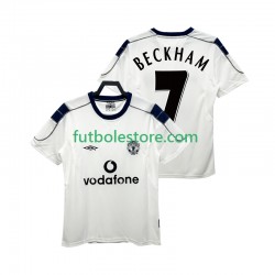 Segunda Equipación del Manchester United BECKHAM 7 Retro 2000 2001 Manga Corta para Hombre