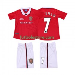 Primera Equipación del Manchester United BECKHAM 7 Retro 1999 2000 Manga Corta para Niño (Camiseta y pantalón)