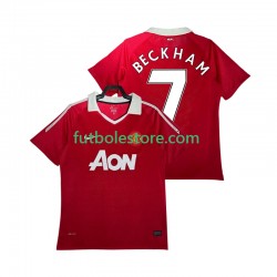 Primera Equipación del Manchester United BECKHAM 7 Retro 2010 2011 Manga Corta para Hombre
