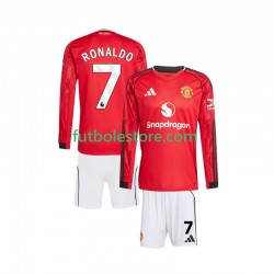 Primera Equipación del Manchester United Cristiano Ronaldo 7 2025-2026 ML para Niño (Camiseta y pantalón)