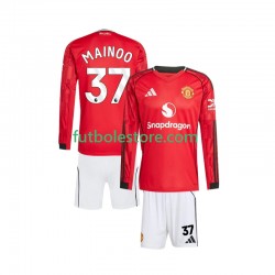 Primera Equipación del Manchester United Kobbie Mainoo 37 2025-2026 ML para Niño (Camiseta y pantalón)