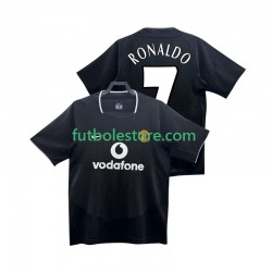 Segunda Equipación del Manchester United RONALDO 7 Retro 2002 2004 Manga Corta para Hombre