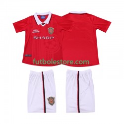 Primera Equipación del Manchester United Retro 1999 2000 Manga Corta para Niño (Camiseta y pantalón)