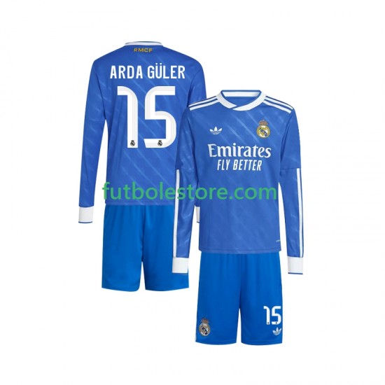 Tercera Equipación del Real Madrid Arda Guler 15 2025-2026 ML para Niño (Camiseta y pantalón) Tercera Equipación del Real Madrid Arda Guler 15 2025-2026 ML para Niño (Camiseta y pantalón)
