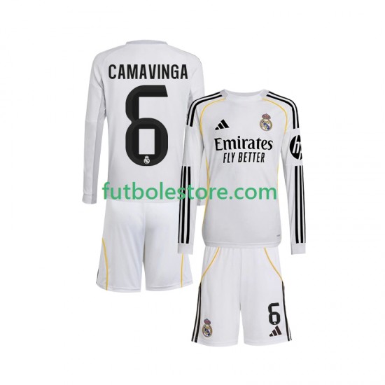 Primera Equipación del Real Madrid Camavinga 6 2025-2026 ML para Niño (Camiseta y pantalón) Primera Equipación del Real Madrid Camavinga 6 2025-2026 ML para Niño (Camiseta y pantalón)