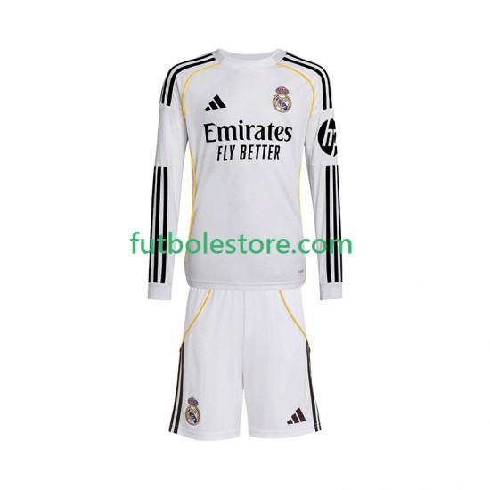 Primera Equipación del Real Madrid 2025-2026 ML para Niño (Camiseta y pantalón) Primera Equipación del Real Madrid 2025-2026 ML para Niño (Camiseta y pantalón)