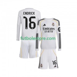 Primera Equipación del Real Madrid Endrick 16 2025-2026 ML para Niño (Camiseta y pantalón)