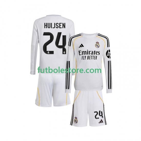 Primera Equipación del Real Madrid Huijsen 24 2025-2026 ML para Niño (Camiseta y pantalón) Primera Equipación del Real Madrid Huijsen 24 2025-2026 ML para Niño (Camiseta y pantalón)