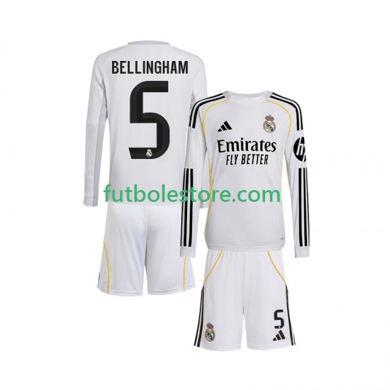 Primera Equipación del Real Madrid Jude Bellingham 5 2025-2026 ML para Niño (Camiseta y pantalón) Primera Equipación del Real Madrid Jude Bellingham 5 2025-2026 ML para Niño (Camiseta y pantalón)