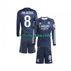 Segunda Equipación del Real Madrid Valverde 8 2025-2026 ML para Niño (Camiseta y pantalón)