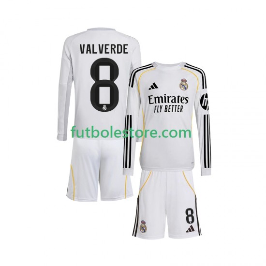 Primera Equipación del Real Madrid Valverde 8 2025-2026 ML para Niño (Camiseta y pantalón) Primera Equipación del Real Madrid Valverde 8 2025-2026 ML para Niño (Camiseta y pantalón)