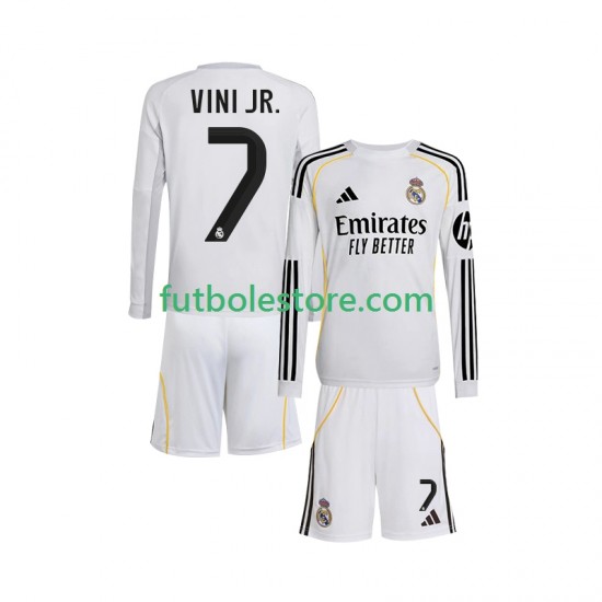 Primera Equipación del Real Madrid Vinicius Junior 7 2025-2026 ML para Niño (Camiseta y pantalón) Primera Equipación del Real Madrid Vinicius Junior 7 2025-2026 ML para Niño (Camiseta y pantalón)