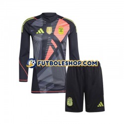 Primera Equipación del Argentina Portero 2024 Negro ML para Niño (Camiseta y pantalón)