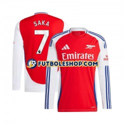 Primera Equipación del Arsenal Bukayo Saka 7 2024-2025 Rojo ML para Hombre