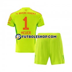 Primera Equipación del Bayern de Múnich Portero Manuel Neuer 1 2024-2025 Manga Corta para Niño (Camiseta y pantalón)
