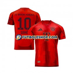 Primera Equipación del Bayern de Múnich Leroy Sane 10 2024-2025 Rojo Manga Corta para Hombre