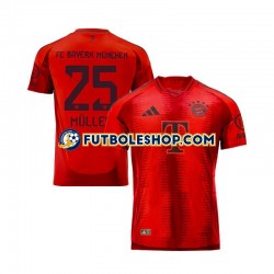 Primera Equipación del Bayern de Múnich Thomas Muller 25 2024-2025 Rojo Manga Corta para Hombre