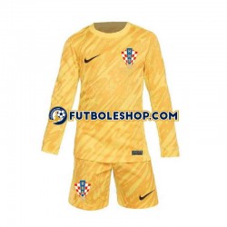 Primera Equipación del Croacia Portero Euro 2024 Amarillo ML para Niño (Camiseta y pantalón)