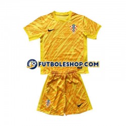 Primera Equipación del Croacia Portero Euro 2024 Amarillo Manga Corta para Niño (Camiseta y pantalón)