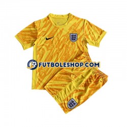 Segunda Equipación del Inglaterra Portero Euro 2024 Amarillo Manga Corta para Niño (Camiseta y pantalón)