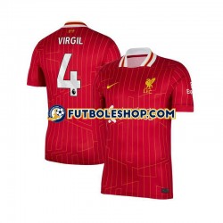Primera Equipación del Liverpool Virgil van Dijk 4 2024-2025 Rojo Manga Corta para Hombre