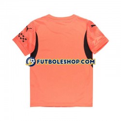 Segunda Equipación del Manchester City Portero 2024-2025 Naranja Manga Corta para Hombre