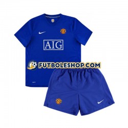 Segunda Equipación del Manchester United Retro 2008 Manga Corta para Niño (Camiseta y pantalón)