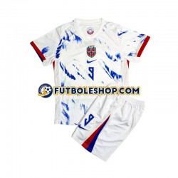 Segunda Equipación del Noruega Erling Haaland 9 2024 Manga Corta para Niño (Camiseta y pantalón)