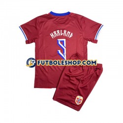 Primera Equipación del Noruega Erling Haaland 9 2024 Rojo Manga Corta para Niño (Camiseta y pantalón)