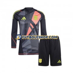 Segunda Equipación del España Portero Euro 2024 Negro ML para Niño (Camiseta y pantalón)
