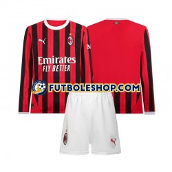 Primera Equipación del AC Milan 2024-2025 ML para Niño (Camiseta y pantalón)