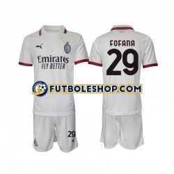 Segunda Equipación del AC Milan Fofana 29 2024-2025 Manga Corta para Niño (Camiseta y pantalón)